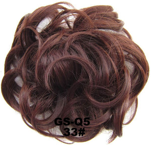 Synthetic Messy Hair Bun Pad Elastic Hair Rope Rubber Band Hair Extensions
