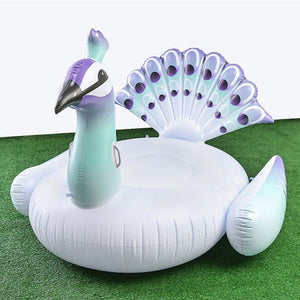 190cm Giant Peacock Float Summer Pool Party Inflatable Water Toys For Adult Children Ride-on Swimming Ring Air Mattress boia