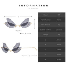 Load image into Gallery viewer, 1pc Fashion Очки Rimless Sunglasses Women Vintage Designer Dragonfly Clear Lens Steampunk Glasses Motorcycle Accessories