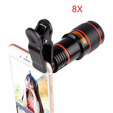 Load image into Gallery viewer, 8x 12x Mobile Phone Lens Clip Optical Zoom Telescope Lens HD Smartphone Camera Lens for iPhone X Xs MAX XR 8 for Samsung S8 S9