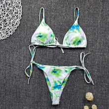 Load image into Gallery viewer, 2020 Sexy Women Summer Bandage Swimsuit Lace Up Swimwear Bathing Beach Gradient Bikini Set
