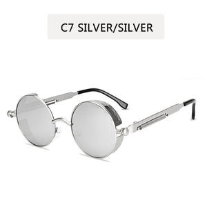 2022 Retro Steampunk Sunglasses Men Women Luxury Brand  Vintage Round Sun Glasses Metal Glasses Fashion Driving Goggle UV400