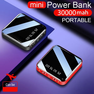 30000mAh Power Bank For IPhone 8 Xiaomi Portable Mini Powerbank Pover Bank Charger Dual Usb Ports External Battery Poverbank