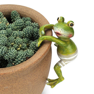 Creative Climbing Frogs Bonsai Decorative Hang Frog Outdoor Flowerpot  Garden Decor