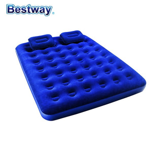 67374 Bestway 203X152X22Cm Honeycomb Flocking Inflatable Mattress Set 80"x60"x8.5" Home Furnishing Outdoor Air Bed With Air Pump