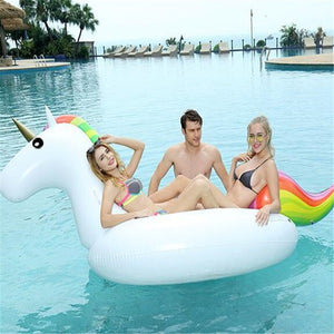 Big Size Unicorn Summer Inflatable Swimming Pool Raft Float Pool Chair Mattress Swimming Rafts Holiday Party Water Fun Toy 2019