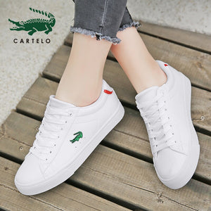 CARTELO women's shoes casual white shoes simple lace Korean wild sports shoes students low to help large size shoes women