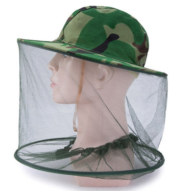 Camouflage Men Fishing Cap Wide Brim Visor Sunshade Hunting Bee Keeping Mesh Hat Insects Mosquito Prevention Neck Head Cover