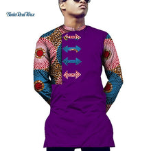 Load image into Gallery viewer, Casual Mens Shirt African Clothing Dashiki Print Arrow Pattern Shirt Tops Bazin Riche Traditional African Clothing WYN551