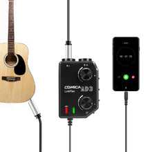 Load image into Gallery viewer, Comica LinkFlex AD3 Two-channels XLR/3.5mm/6.35mm-3.5mm Audio Preamp Mixer Adapter for Guitar microphone to Camera Smartphone