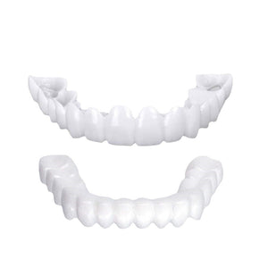 Extra Thin Snap-On Fake Bright White Tooth Veneers Silicone Soft Safe Smile Adhesive Denture Hide Shade Braces