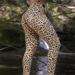 FCCEXIO African Leopard 3D Print High Waist Leggins Fitness Sexy Leggings Tights Running Workout Pants Push Up Gym Yoga Leggings