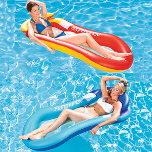 Folding Portable Middle Mesh Beach Floating Row Water Bed Hammock Summer Pool Swimming Lounge PVC Inflatable