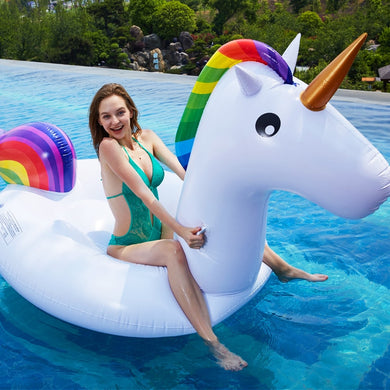Giant Unicorn Float For Adult Child Baby Ride-On Pegasus Swan Swimming Ring Pool Party Inflatable Toys Air Mattress Boia Piscina