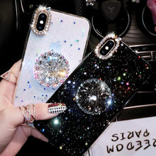 Load image into Gallery viewer, Glitter marble diamond ring holder silicone phone case for iphone 7 8 6 S plus X XR XS 11 Pro MAX for samsung S8 S9 S10 Note 8 9