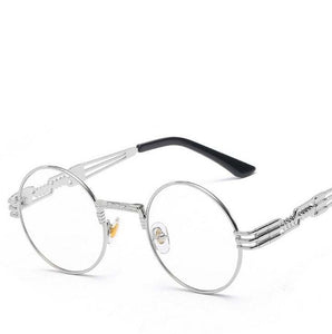 Gothic Steampunk Round Sunglasses Men Women Alloy Eyeglasses Circle Shape Brand Designer Sun glasses Mirror High Quality UV400