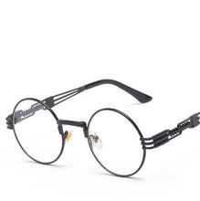 Load image into Gallery viewer, Gothic Steampunk Round Sunglasses Men Women Alloy Eyeglasses Circle Shape Brand Designer Sun glasses Mirror High Quality UV400
