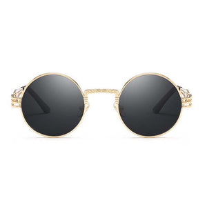 Gothic Steampunk Round Sunglasses Men Women Alloy Eyeglasses Circle Shape Brand Designer Sun glasses Mirror High Quality UV400