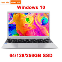 Load image into Gallery viewer, 15.6 Inch 4GB RAM 128GB 256G SSD Notebook Intel E8000 Quad Core Laptop with HDMI WiFi Bluetooth Full Layout Keyboard
