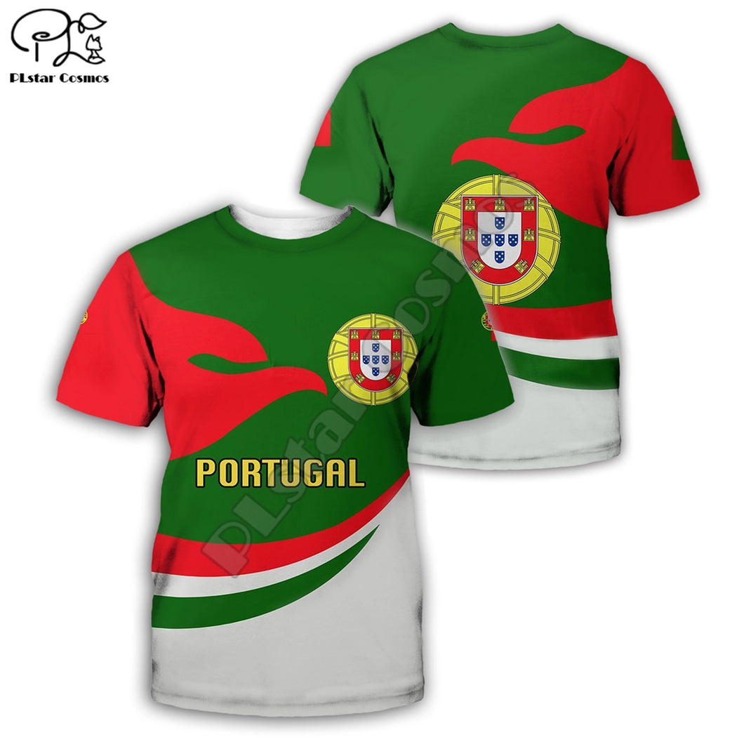 PLstar Cosmos Newest Fashion Portugal Symbol 3D Print Summer Men‘s T-Shirts Flag Short-Sleeve Top Casual Wear Brand Clothing P4