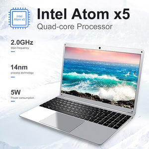 15.6 Inch 4GB RAM 128GB 256G SSD Notebook Intel E8000 Quad Core Laptop with HDMI WiFi Bluetooth Full Layout Keyboard
