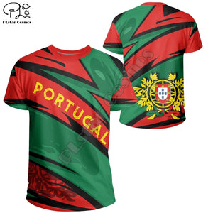 PLstar Cosmos Newest Fashion Portugal Symbol 3D Print Summer Men‘s T-Shirts Flag Short-Sleeve Top Casual Wear Brand Clothing P4