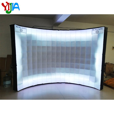 3m Brightly LED Wall with LED Strips All Around Inflatable Photo Wall Backdrop Stand with Inner Air Blower for Weddings Party