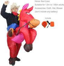 Load image into Gallery viewer, Black Horse Riding Inflatable Costume Cowboy Cosplay Carnival Costumes For Adult