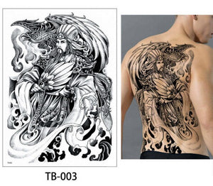 2020 new designs fish wolf buddha waterproof temporary flash tattoos full back ,chest body