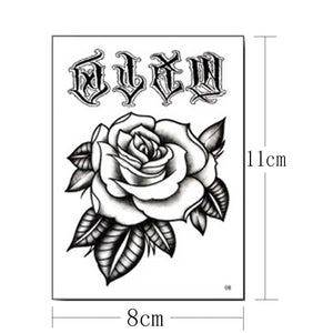 10pcs/lot  Waterproof Temporary Tattoo Sticker Hand flower tattoo Rose Fake flash Tattoo Arm Foot Back body art Girl Women Men