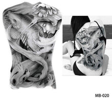 Load image into Gallery viewer, unisex Big Back Chest  tattoo stickers fish wolf Tiger Dragon waterproof temporary  tattoos