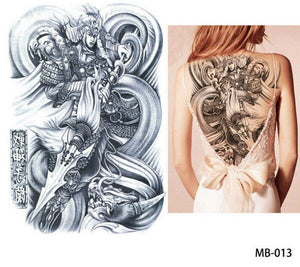 2020 new designs fish wolf buddha waterproof temporary flash tattoos full back ,chest body
