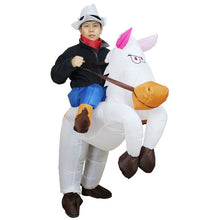 Load image into Gallery viewer, Black Horse Riding Inflatable Costume Cowboy Christmas Cosplay Carnival Rider Cowboy Thanksgiving Costumes For Adult Hallowmas