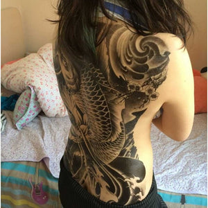 Big Large Full Back Chest Tattoo large tattoo stickers fish wolf Tiger Dragon waterproof temporary flash tattoos cool men women