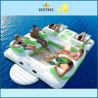 PVC inflatable high-quality water bar floating platform, floating chair toys on the water.