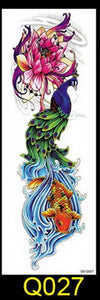 1PC NEW 48*17cm Full Flower Arm Tattoo Sticker 40models Fish Peacock Lotus Temporary Body paint Water Transfer Tatoo sleeve