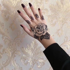10pcs/lot  Waterproof Temporary Tattoo Sticker Hand flower tattoo Rose Fake flash Tattoo Arm Foot Back body art Girl Women Men