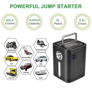 12V portable mini lithium battery booster pack charger car jump starter AC Generator With 110V/ 220V power supply