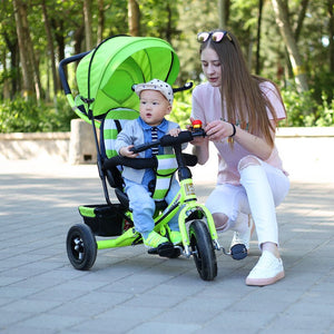Children's Tricycle Infant  Push Bicycle Shock Easy Folding Cart  Multi-function Child Baby Stroller  Kids Tricycle