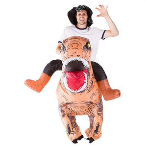 T-REX Inflatable Costume Purim Ride On Dinosaur Costume Blow Up Suit Carnival Halloween Inflatable Costume Adult