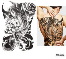 Load image into Gallery viewer, 2020 new designs fish wolf buddha waterproof temporary flash tattoos full back ,chest body