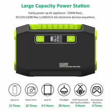 Load image into Gallery viewer, Portable Power Generator Emergency Backup Inverter Station with 110V / 220V Dual AC Outlets, 2 USB 3 DC Ports Outdoor Power