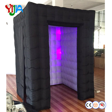 High Quality Nice Price 6*6*7.3ft Inflatable Cabin LED Inflatable Photo Booth Portable Backdrop for Wedding Party