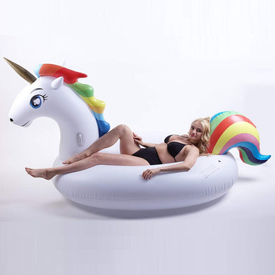 200cm Giant Inflatable Unicorn Pool Float Ride-On Pegasus Swimming Ring For Adult Children Water Party Toys Air Mattress