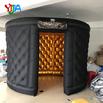 Diamond Pattern Oval Inflatable Photo Booth Enclosure with Inner air blower and LED Inflatable Photo Booth Tent for Party Events