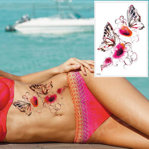 waterproof tattoo stickers bikini peony tattoo & body art flower rose tattoo fake water transfer tattoo temporary tatoo leg arm