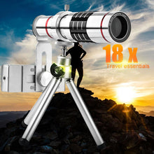 Load image into Gallery viewer, 18x Telescope Camera Zoom Optical Cellphone Telephoto Lens Smartphone Camera Lens With Mini Tripod for huawei iphone Mini Lens