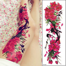 Load image into Gallery viewer, 1PC NEW 48*17cm Full Flower Arm Tattoo Sticker 40models Fish Peacock Lotus Temporary Body paint Water Transfer fake Tatoo sleeve