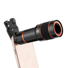Load image into Gallery viewer, 8x 12x Mobile Phone Lens Clip Optical Zoom Telescope Lens HD Smartphone Camera Lens for iPhone X Xs MAX XR 8 for Samsung S8 S9