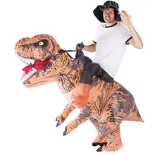 Load image into Gallery viewer, T-REX Inflatable Costume Purim Ride On Dinosaur Costume Blow Up Suit Carnival Halloween Inflatable Costume Adult